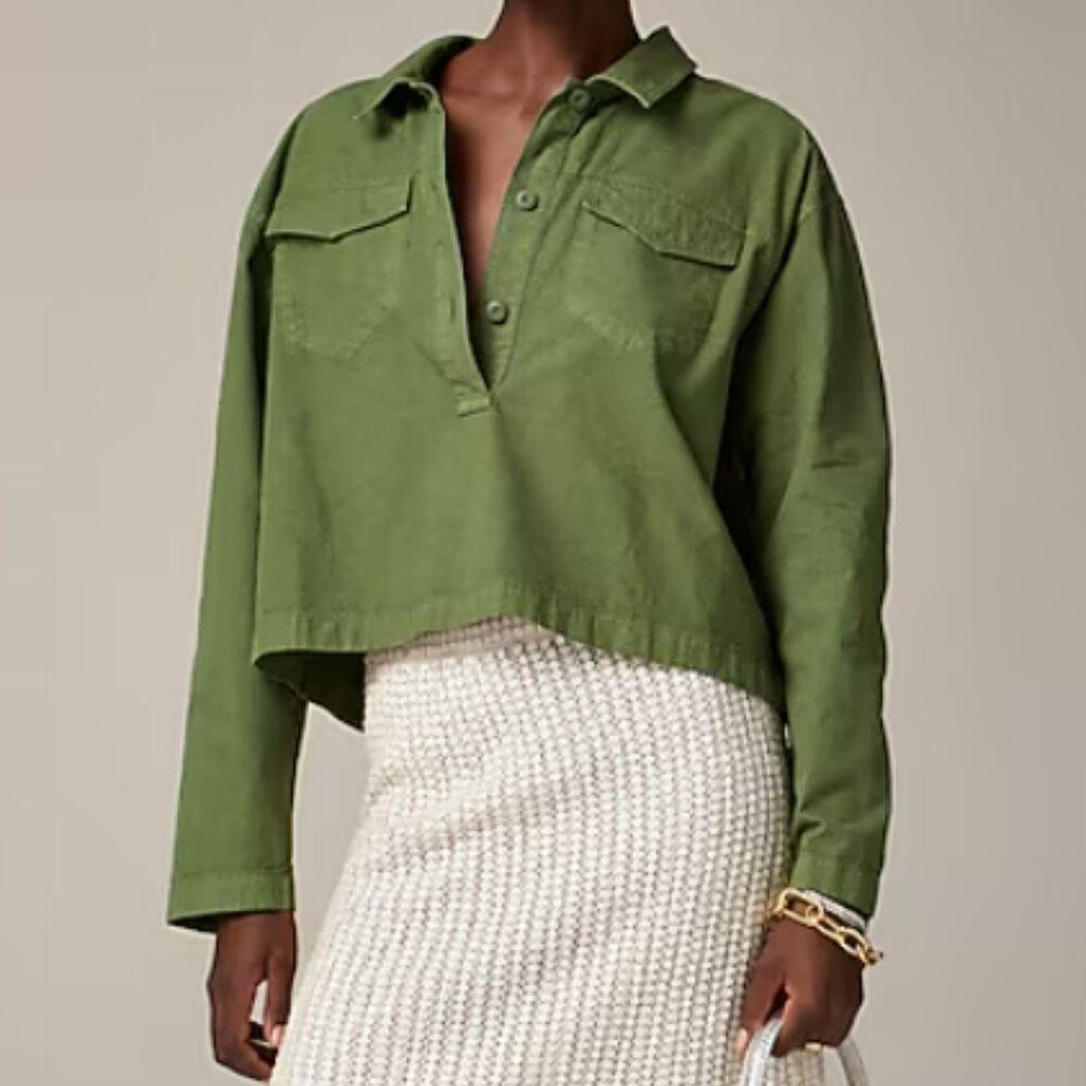 J.Crew Popover shirt in cotton-linen blend